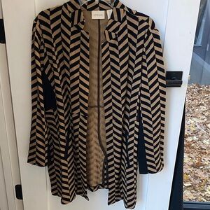 Chico's Black and Tan Chevron Sweater